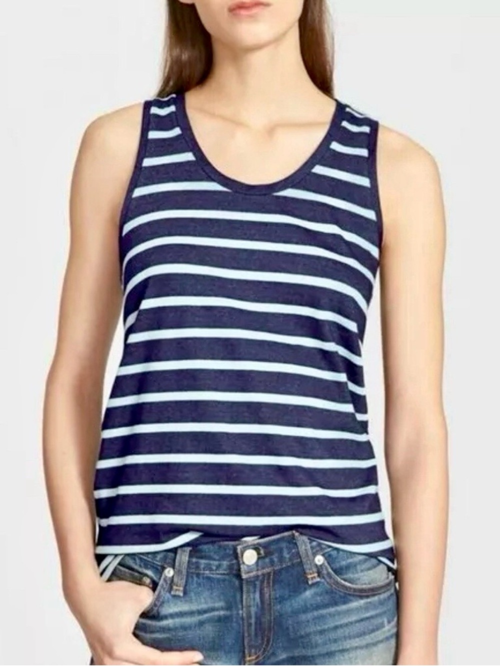 Rag & Bone Indigo Blue Stripe Cast Tank Top